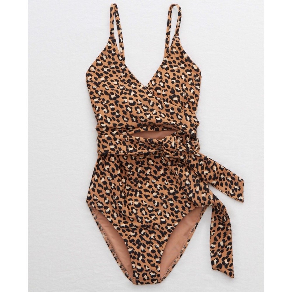 🆕 Aerie leopard wrap one piece swimsuit 🐆 - Picture 4 of 8